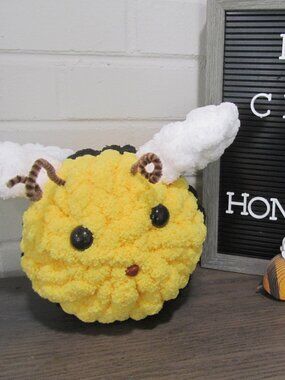 Buzzy the Bumble Bee, Chunky Hand Knit Plushie